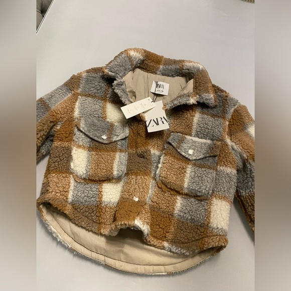 Zara girls faux shearling overshirt size 13-14 years NWOT - Picture 9 of 12